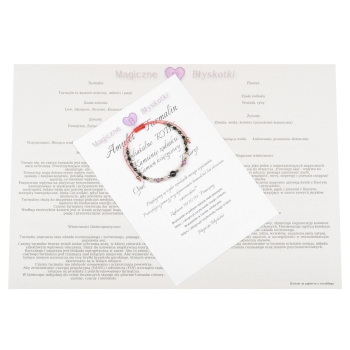 Bransoletka celebrytka TURMALIN + znak zodiaku RYBY zodiak